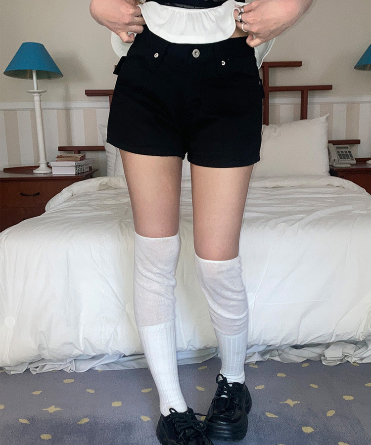 ハイウエストショートパンツ BLACK