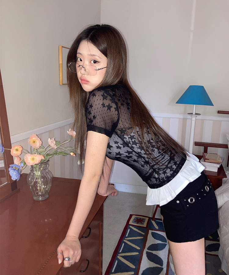 ハイウエストショートパンツ BLACK