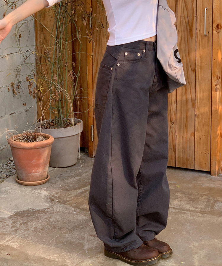 アイレットカーブドコットンパンツ CHARCOAL