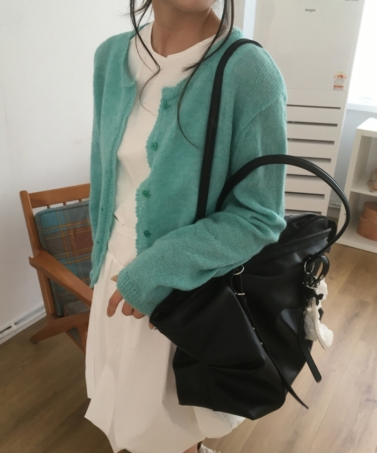 レースラウンドニットカーディガン(6color) MINT