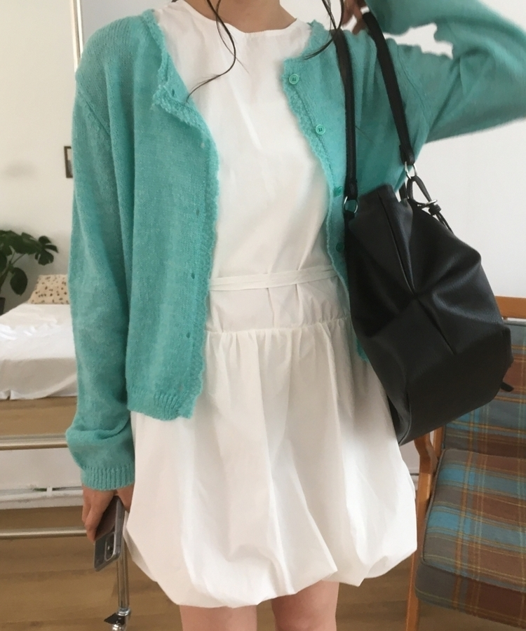 レースラウンドニットカーディガン(6color) MINT