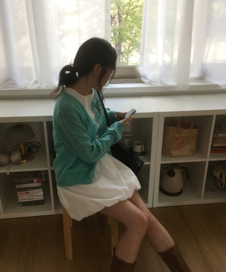 レースラウンドニットカーディガン(6color) MINT