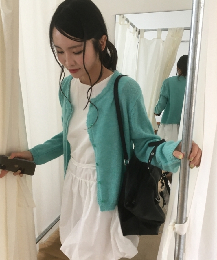レースラウンドニットカーディガン(6color) MINT