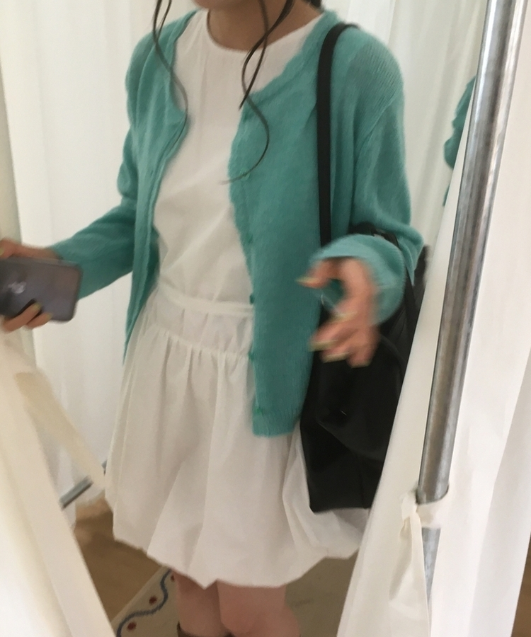 レースラウンドニットカーディガン(6color) MINT