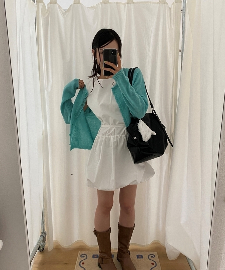 レースラウンドニットカーディガン(6color) MINT