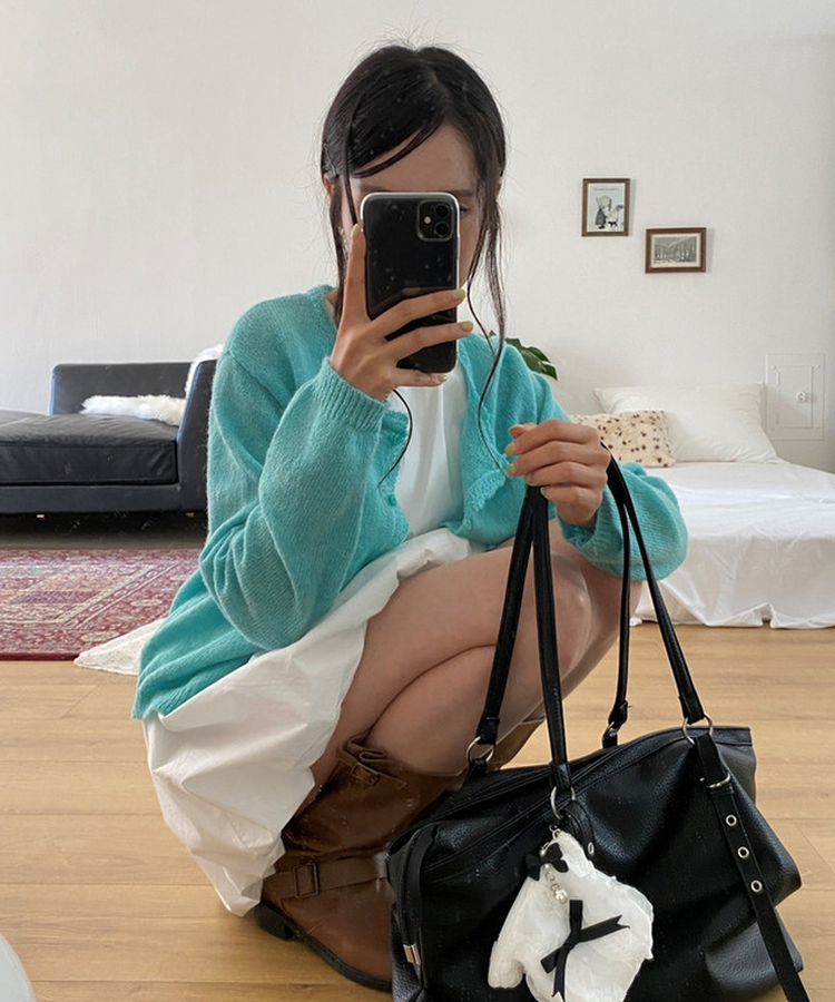 バルーンノースリーブミニワンピース WHITE