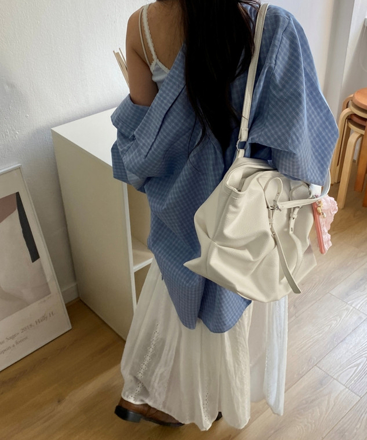 バンディングパンチレースコットンロングスカート WHITE