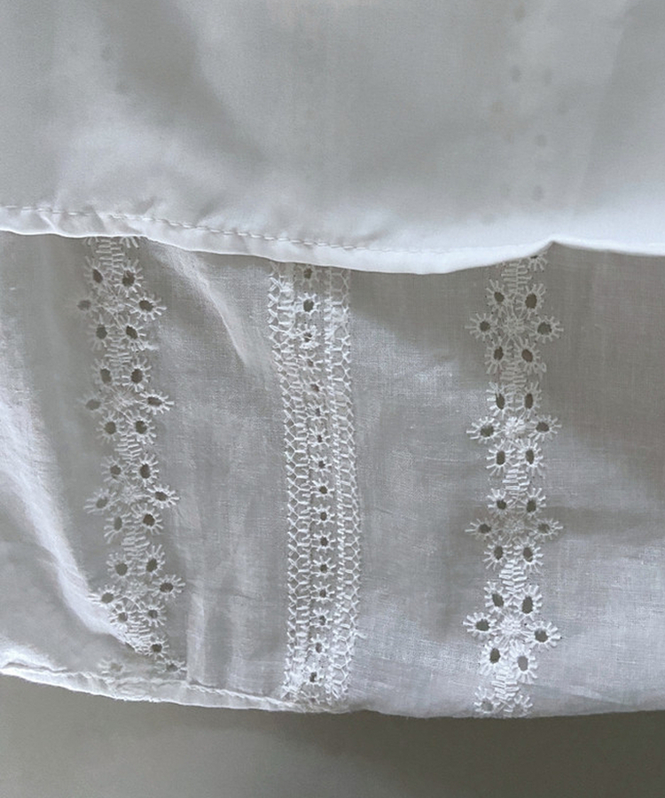 バンディングパンチレースコットンロングスカート