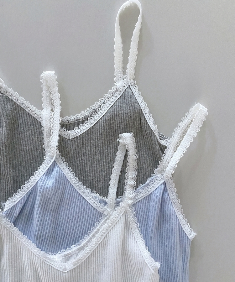 レースリブキャミソール