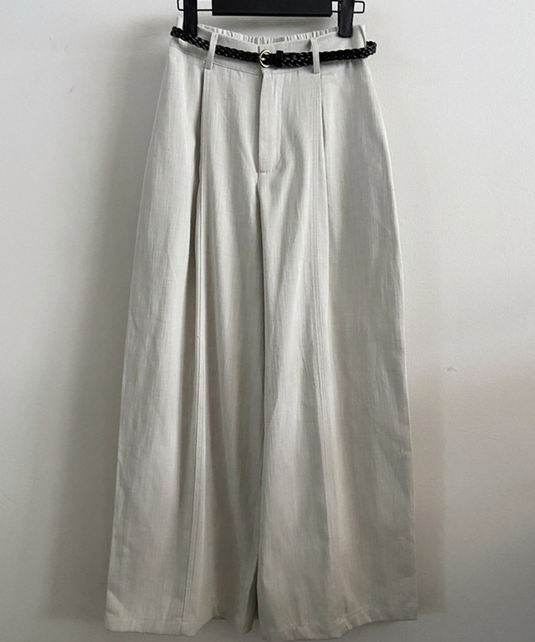 【ベルト付き】ストレートフィットワイドパンツ
