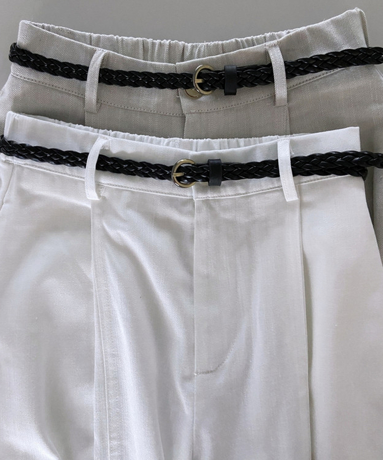 【ベルト付き】ストレートフィットワイドパンツ