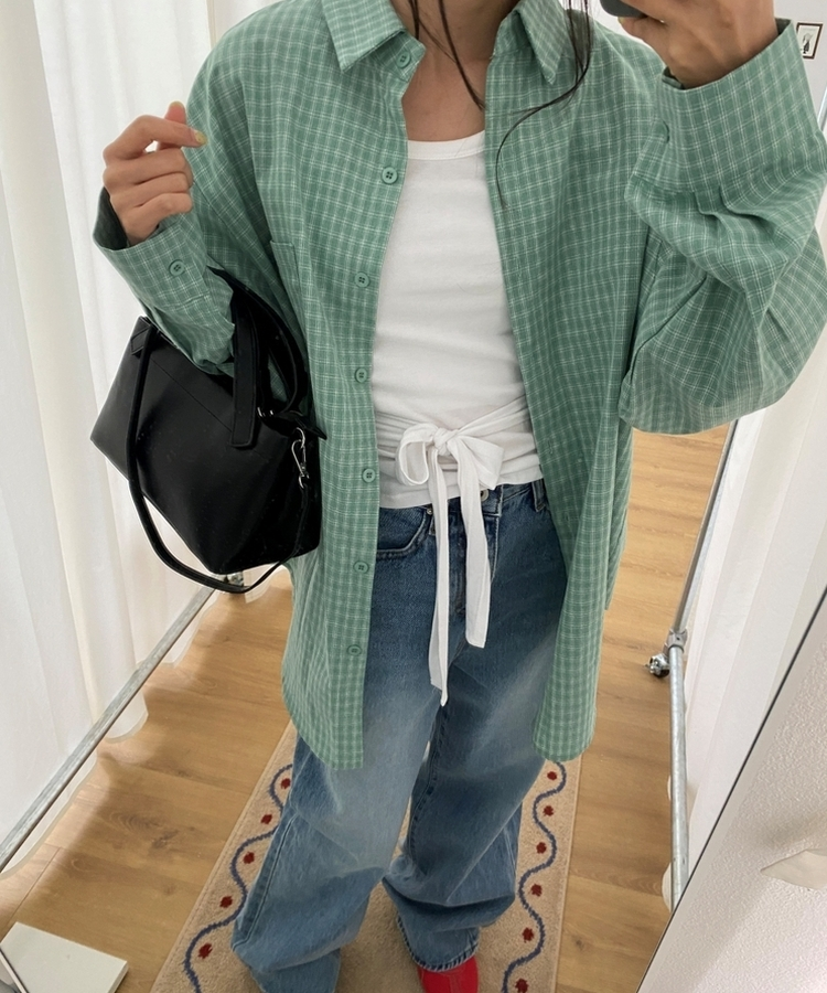 クラシックセミストレートデニムパンツ BLUE