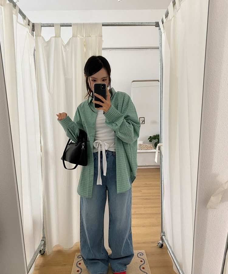 クラシックセミストレートデニムパンツ BLUE