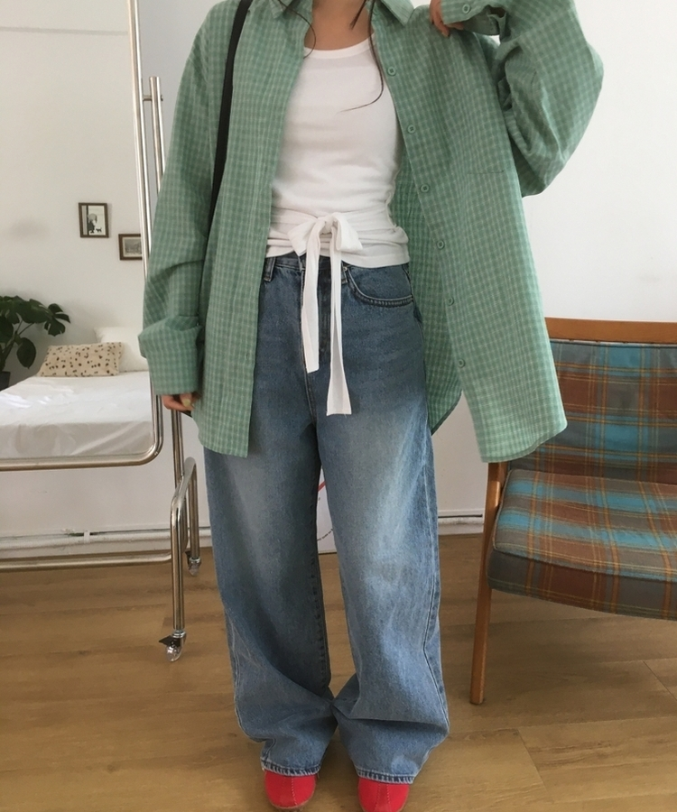 クラシックセミストレートデニムパンツ BLUE