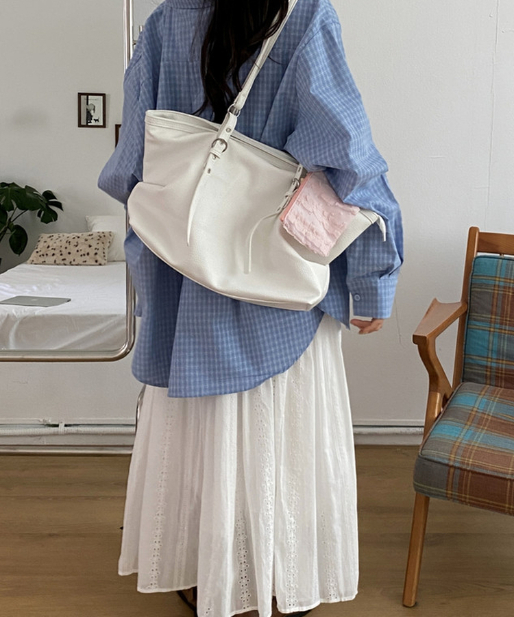 フェイクレザーレザーバッグ IVORY