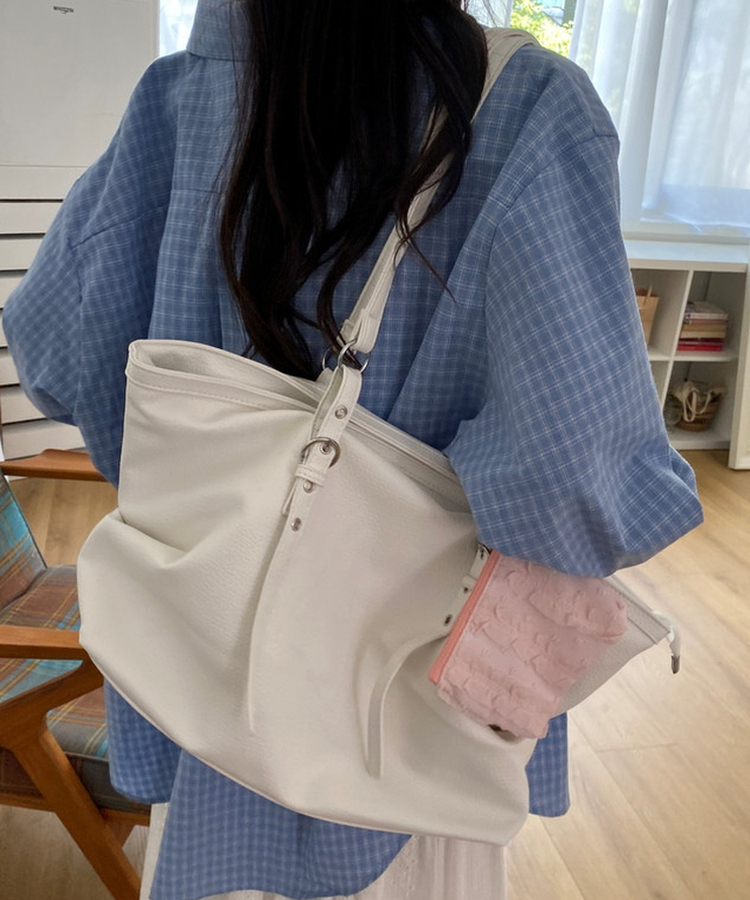 フェイクレザーレザーバッグ IVORY