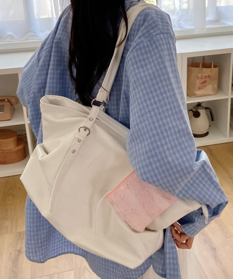 フェイクレザーレザーバッグ IVORY