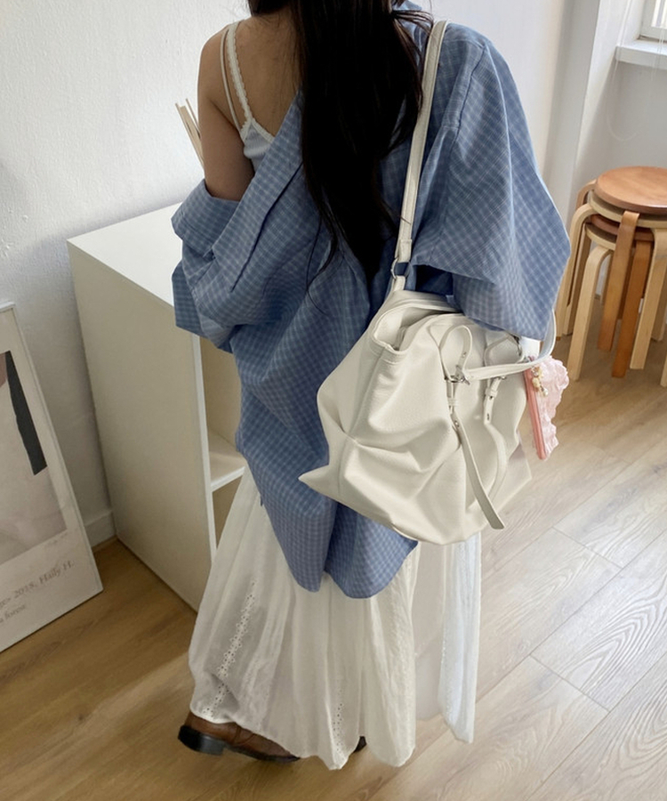 フェイクレザーレザーバッグ IVORY