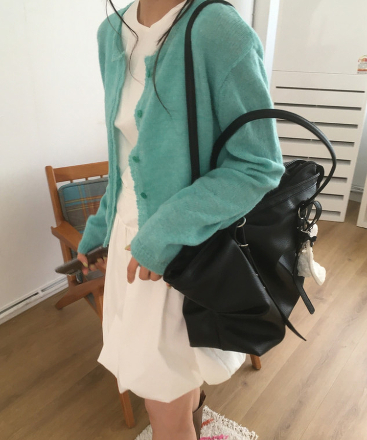 フェイクレザーレザーバッグ BLACK