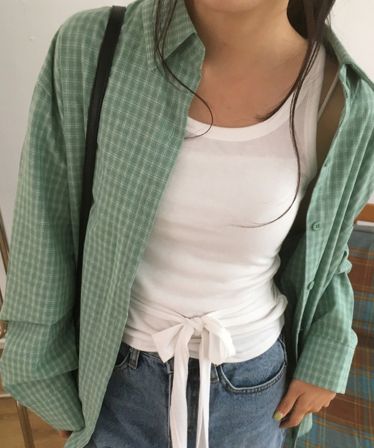 ウエストストラップノースリーブ WHITE