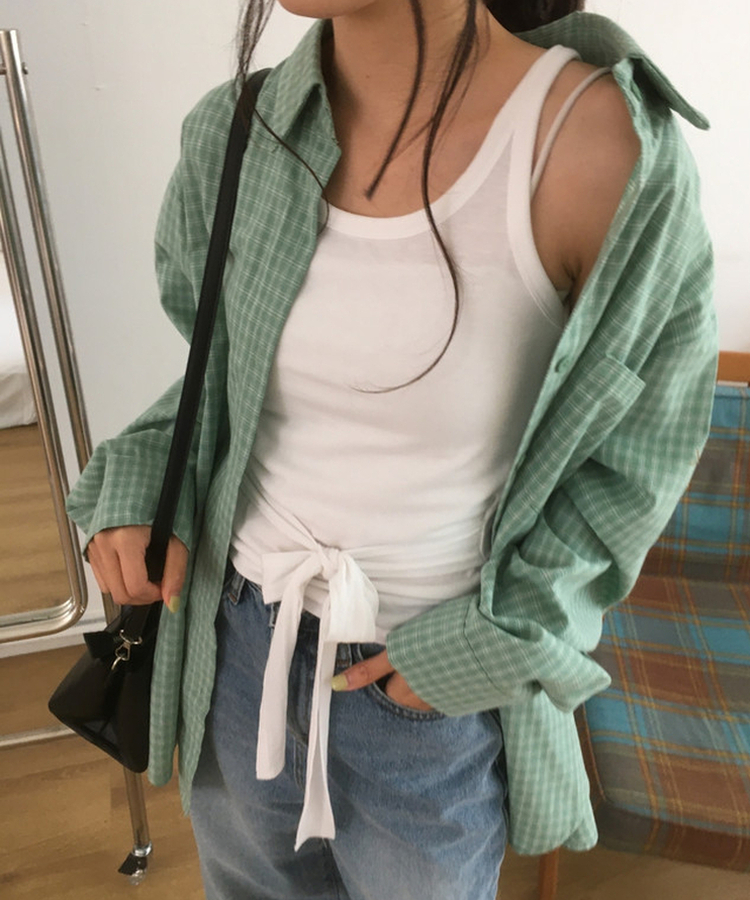 ウエストストラップノースリーブ WHITE