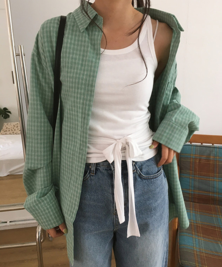 ウエストストラップノースリーブ WHITE