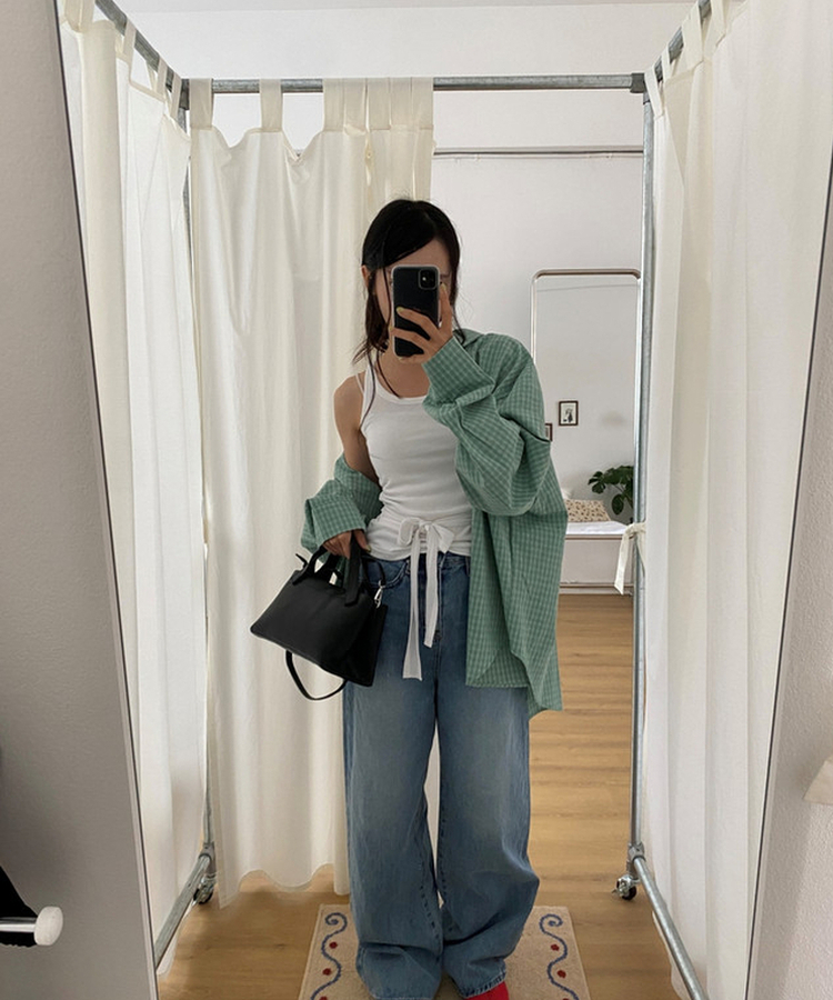 ウエストストラップノースリーブ WHITE