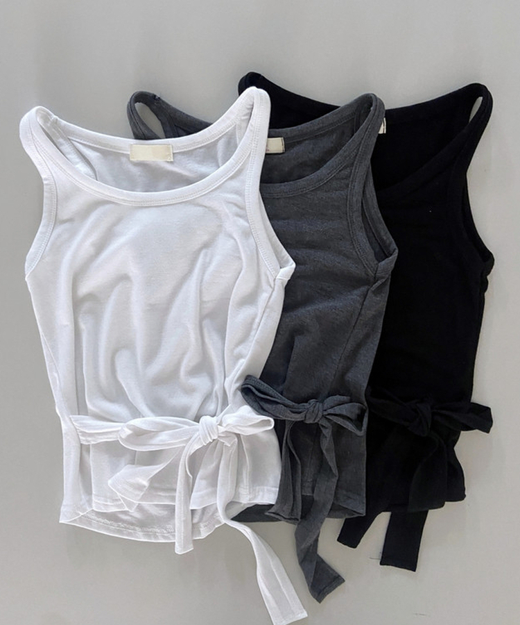 ウエストストラップノースリーブ