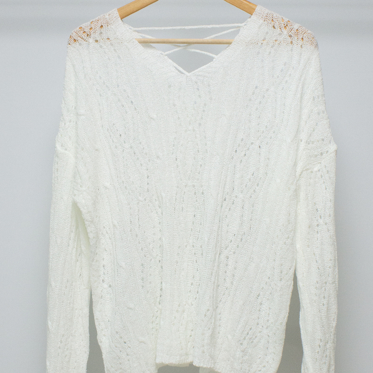 リボンシースルーパンチングサマーニット(5color)