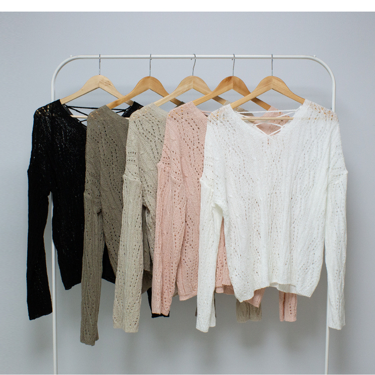 リボンシースルーパンチングサマーニット(5color)