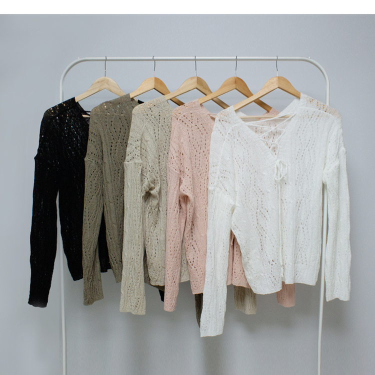 リボンシースルーパンチングサマーニット(5color)