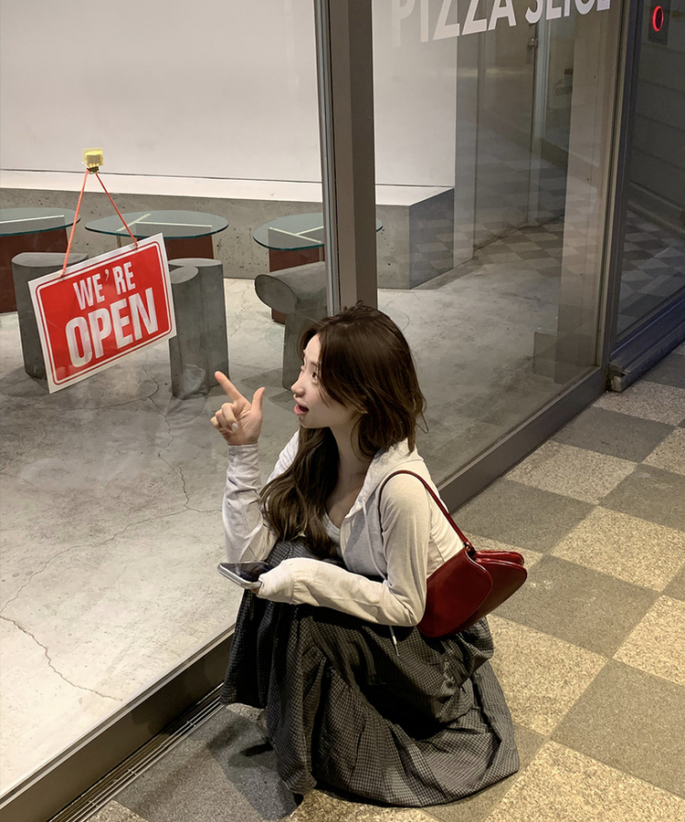 チェックティアードロングスカート BLACK