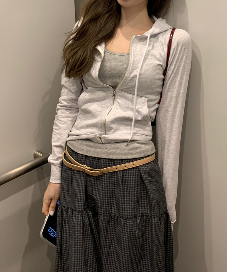 チェックティアードロングスカート BLACK