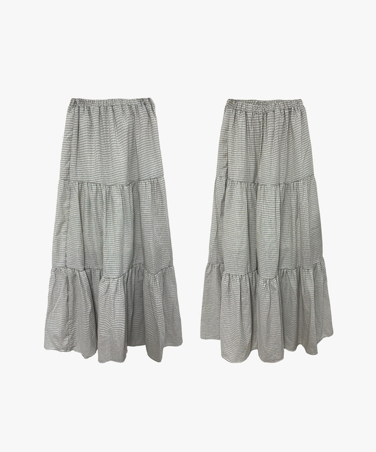 チェックティアードロングスカート