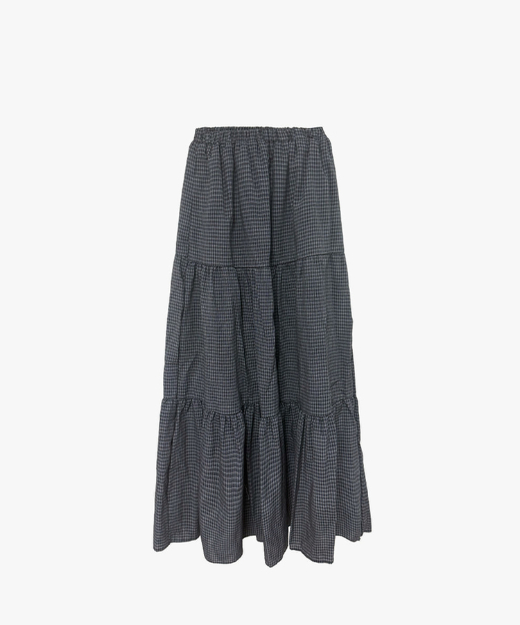 チェックティアードロングスカート