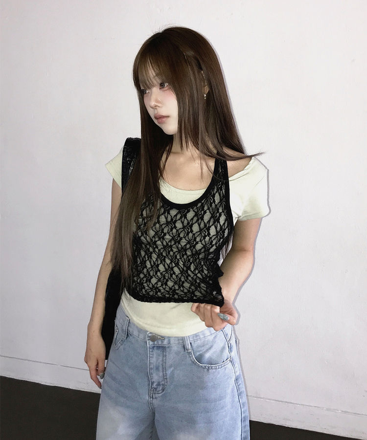 ベーシックスリムUネック半袖Tシャツ(7color) MINT