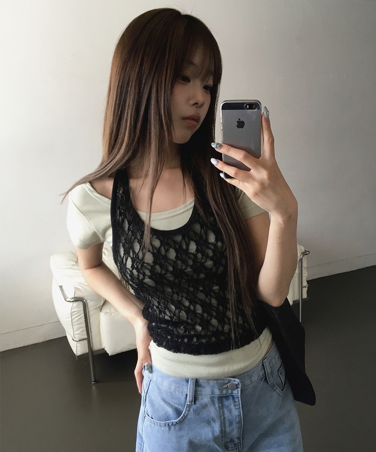 ベーシックスリムUネック半袖Tシャツ(7color) MINT