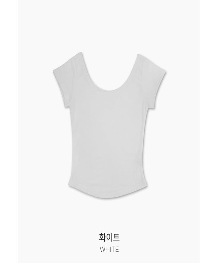 ベーシックスリムUネック半袖Tシャツ(7color)