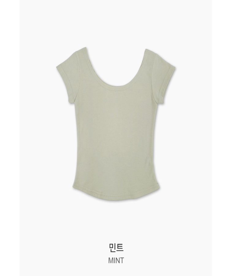 ベーシックスリムUネック半袖Tシャツ(7color)