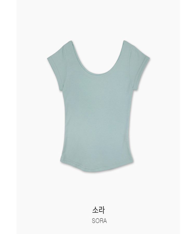 ベーシックスリムUネック半袖Tシャツ(7color)