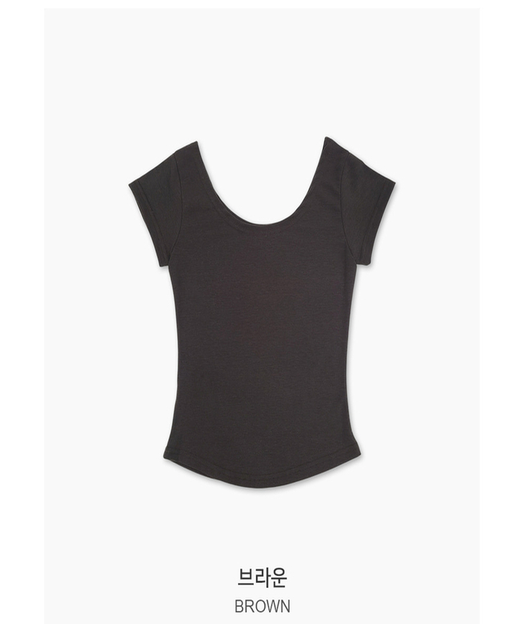 ベーシックスリムUネック半袖Tシャツ(7color)