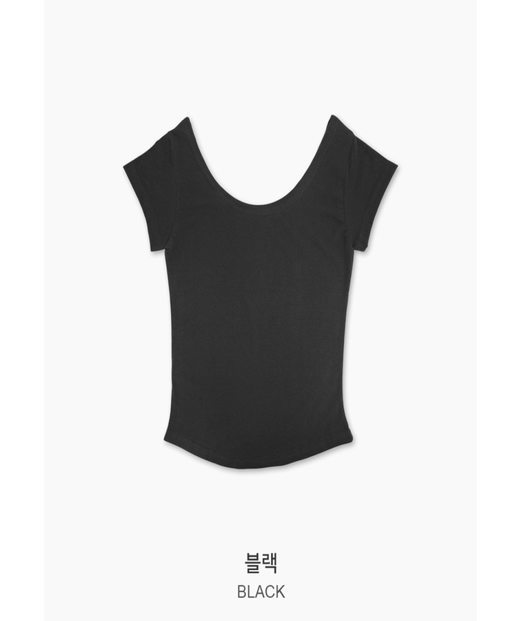 ベーシックスリムUネック半袖Tシャツ(7color)