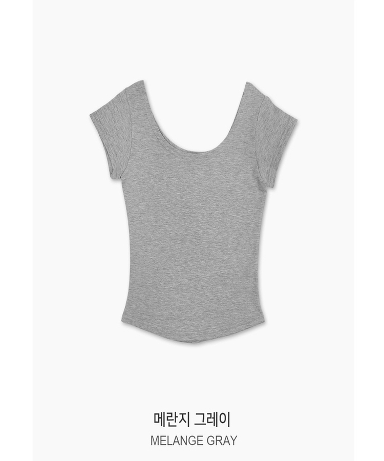 ベーシックスリムUネック半袖Tシャツ(7color)