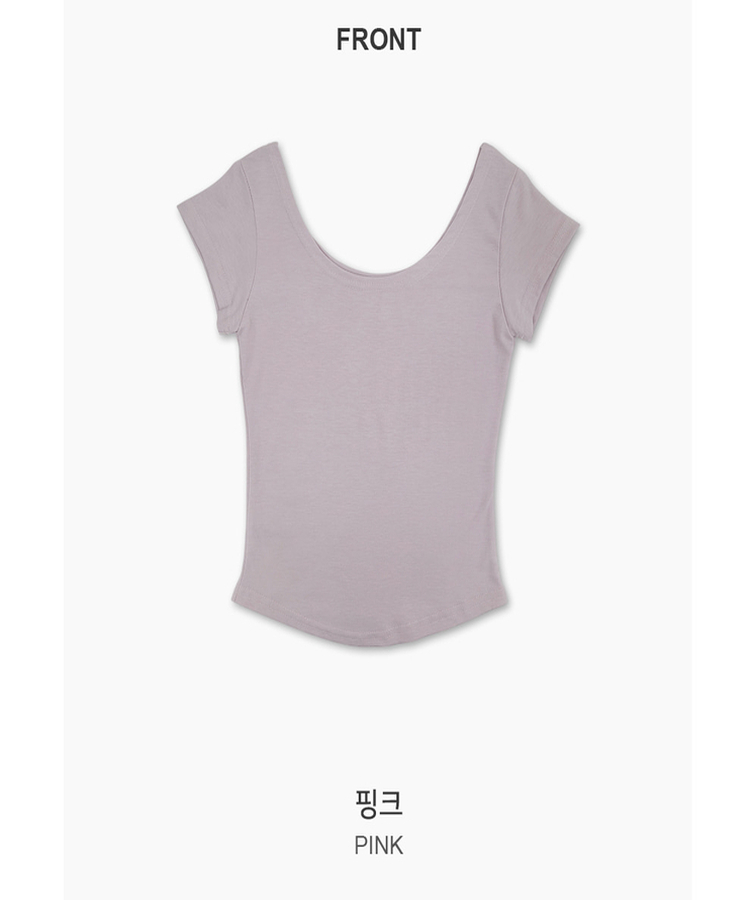 ベーシックスリムUネック半袖Tシャツ(7color)