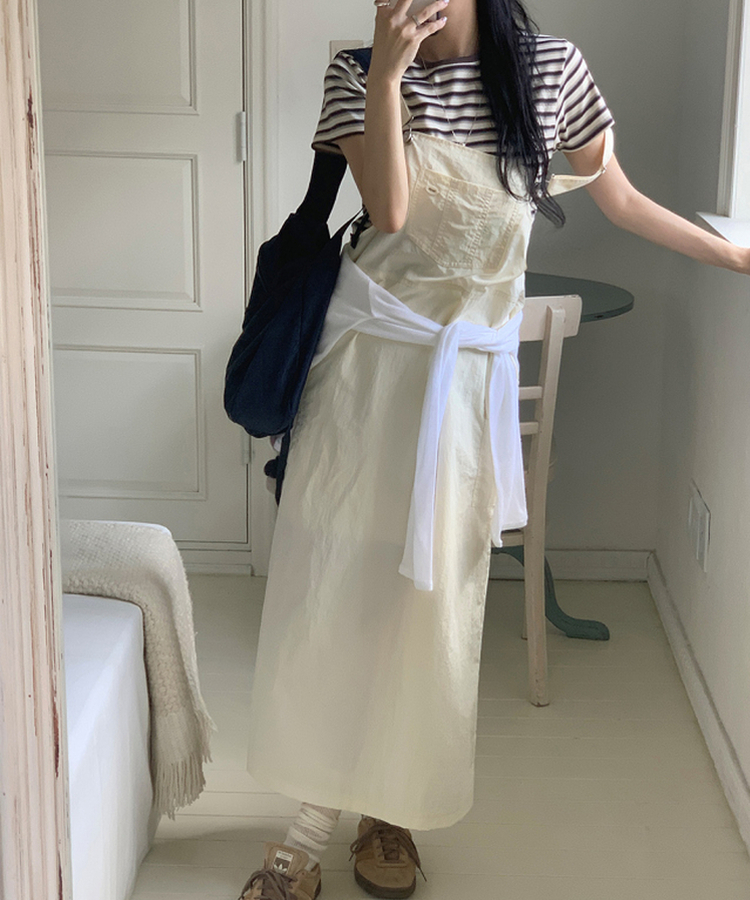 ストライプ半袖Tシャツ IVORY