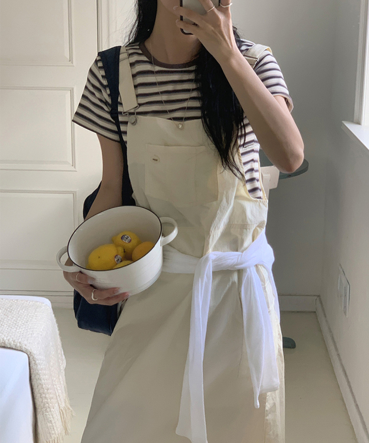 ストライプ半袖Tシャツ IVORY