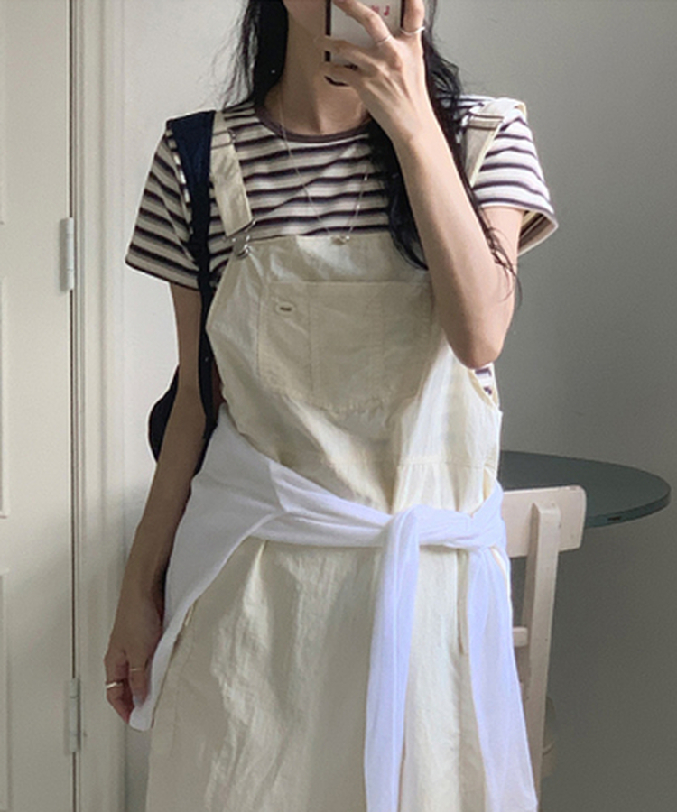 ストライプ半袖Tシャツ IVORY