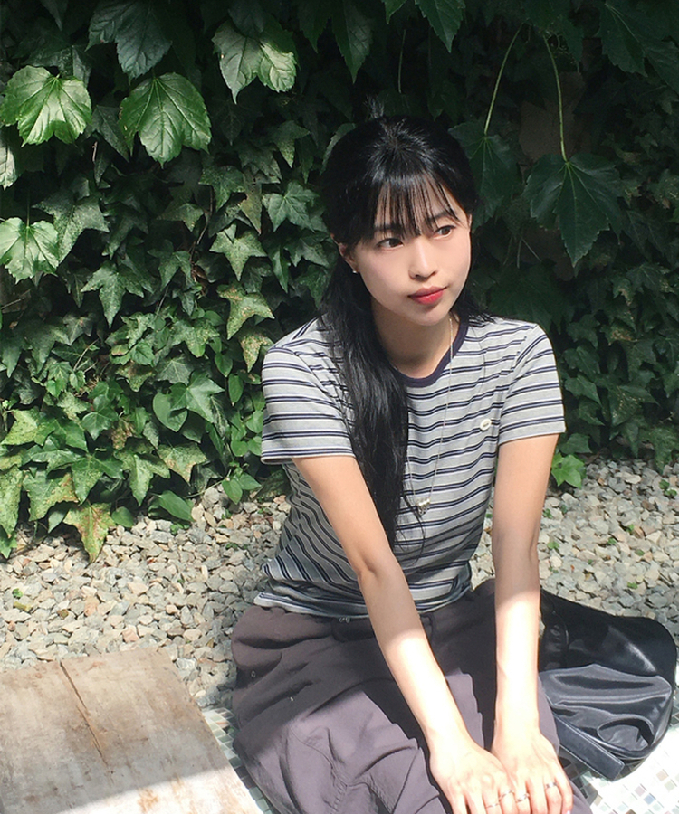 ストライプ半袖Tシャツ MELANGE