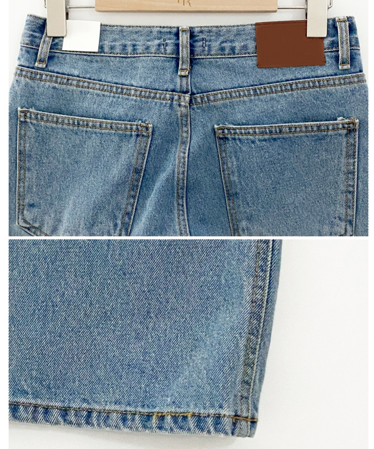 カジュアルセミブーツカットデニムパンツ