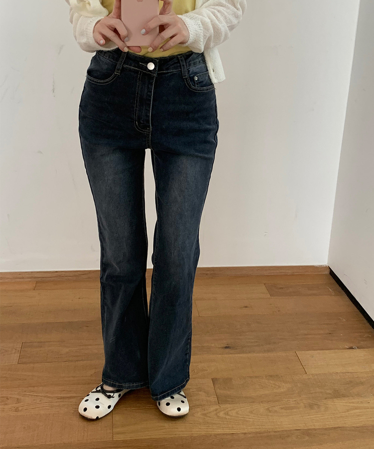 【丈別】ブーツカットデニムパンツ(6color) DEEP BLUE